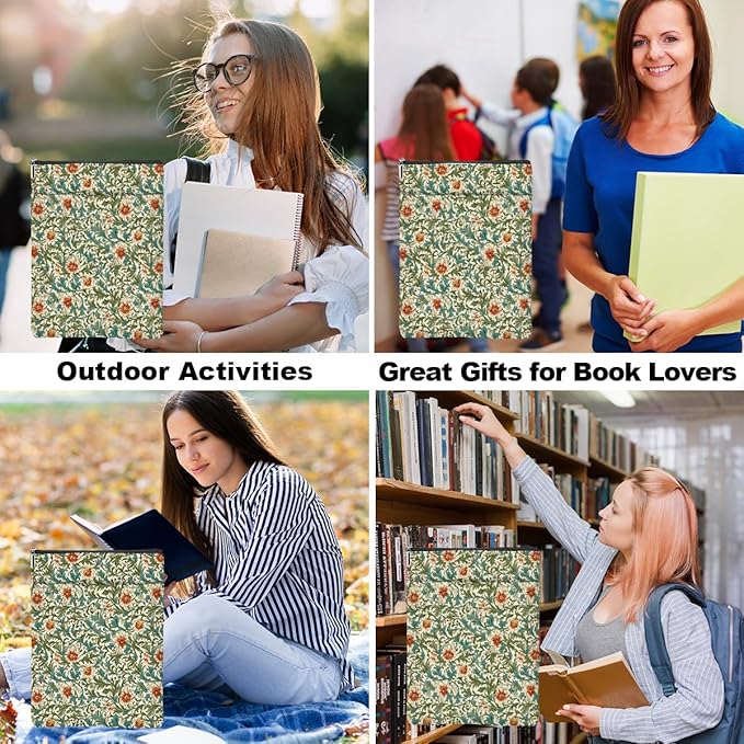 Botanical Book Sleeve, Classic Flower Book Covers for Paperbacks, Floral Book Pouch Book Protector, Book Lovers Gifts for Women Girls Auntie, Book Accessories Book Club Gifts Christmas Birthday Gifts