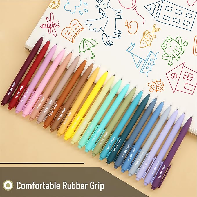 Mr. Pen- Retractable Gel Pens, 22 Pack, Color Ink Gel Pens Fine Point, 22 Vintage Colors, Gel Pens Fine Point, Retractable Pens, Cute Pens, Aesthetic Pens for Journaling Fine Tip Pens