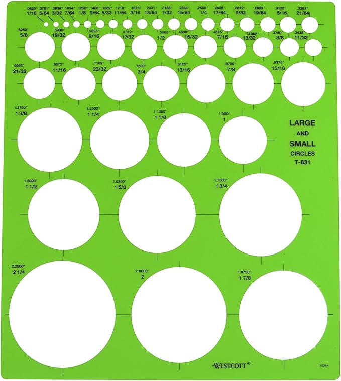 Westcott LetterCraft Large and Small Circles Template (T-831)