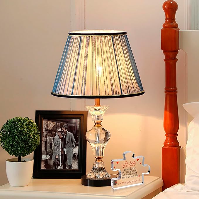 VELENTI Valentine's Gifts for Wife - Engraved Acrylic Block Puzzle Wife Gift 3.35 x 2.76 inch - Cute Wife Gifts from Husband - Novelty Birthday Paperweights, Christmas, Cool for Women