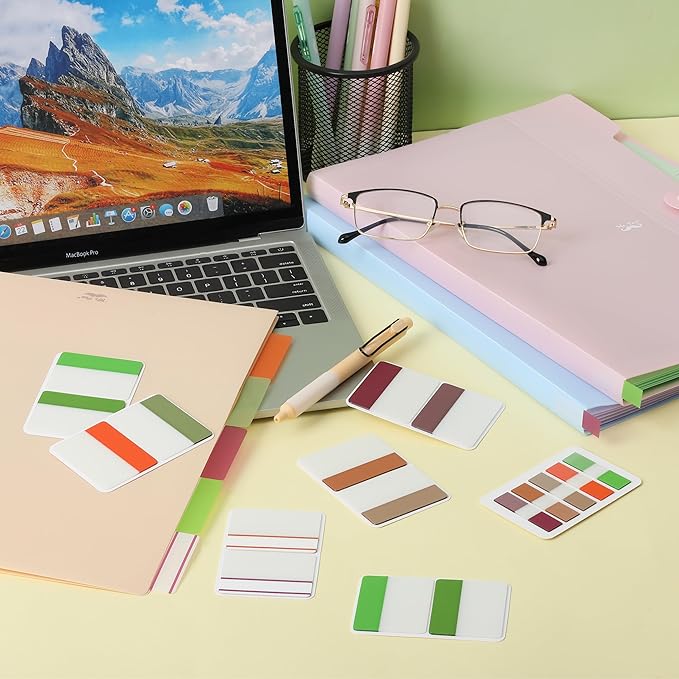 Mr. Pen- Sticky Index Tabs, 500 Pcs, 21 Sets, Colorful Sticky Tabs for Notebooks, Page Markers, Page Tabs for Binders, Page Tabs Sticky Tabs for Books, Notebook Tabs, Book Sticky Tabs for Notebooks