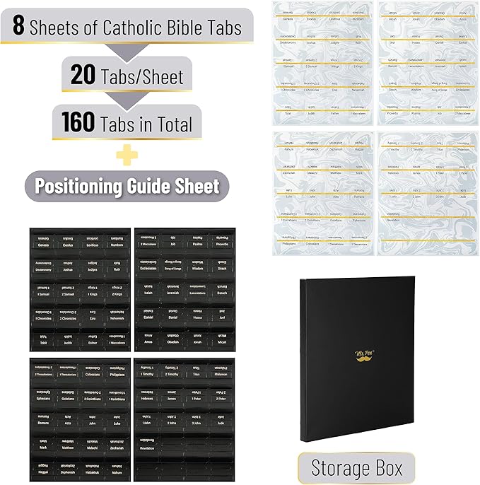 Mr. Pen- Leather Bible Tabs, 160 Tabs, Laminated Bible Tabs for Women and Men, Bible Tabs for Study Bible, Bible Index Tabs, Bible Book Tabs, Bible Labels Tabs, Mr Pen Bible Tabs