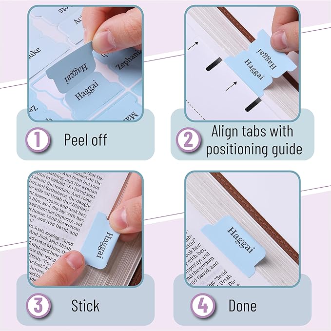 Mr. Pen- Bible Tabs, 75 Tabs, Pastel Colors, Laminated Bible Tabs for Women and Men, Bible Tabs for Study Bible, Bible Index Tabs, Bible Book Tabs, Bible Labels Tabs, Mr Pen Bible Tabs