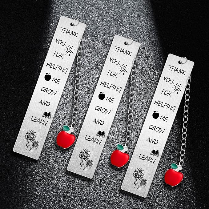 3PC Tank You for Helping Me Grow and Learn Teacher Bookmark Gifts Teacher Christmas Birthday Thank You Teacher Bookmark Presents