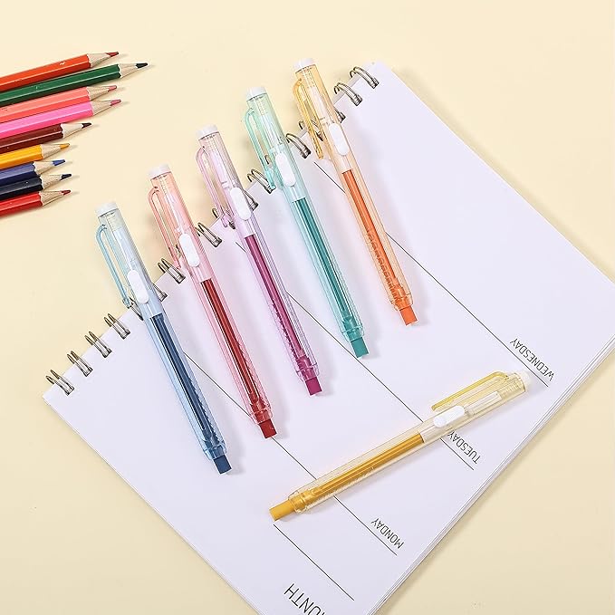 Mr. Pen- Retractable Mechanical Eraser Pen, Pack of 6, Vintage Color Erasers, Clear Barrel Pencil Eraser, Eraser for Pencils, Retractable Eraser Pen, Eraser for Artists, Eraser for Pens