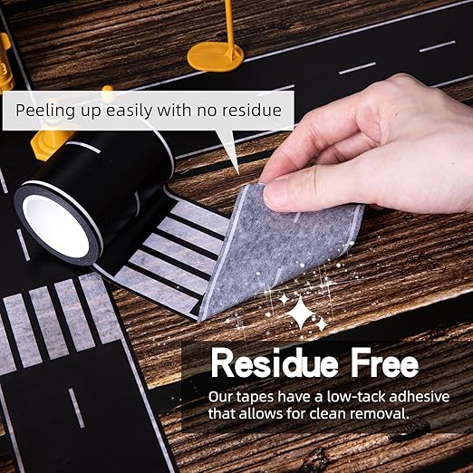 Roadway Tape - Black Residue Free Road Car Track Tape for Kids Birthday Party Racing Party Decoration - 2.4 Inch Wide 40 FT Long, 2Pack