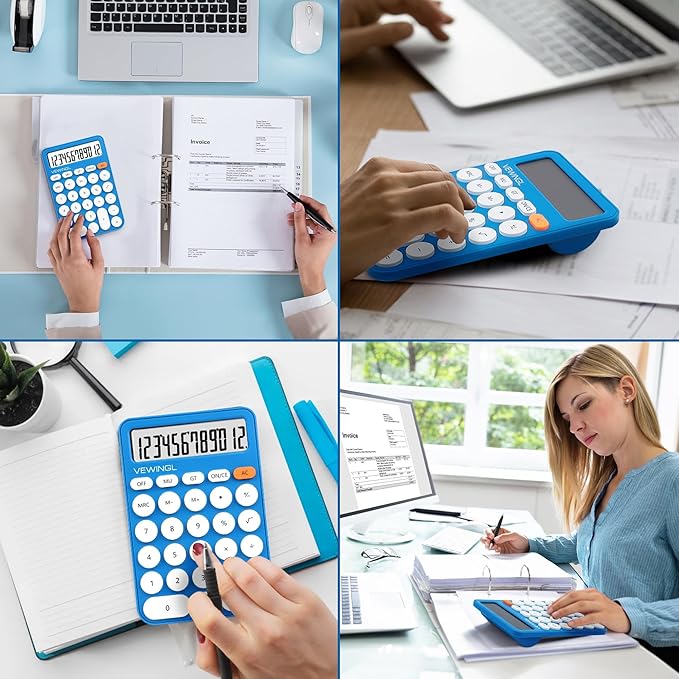 Standard Calculator 12 Digit,6.2 * 4.2in Desktop Large Display and Buttons,Calculator with Large LCD Display for Office,School, Home & Business Use,Automatic Sleep,15 °Tilt Screen