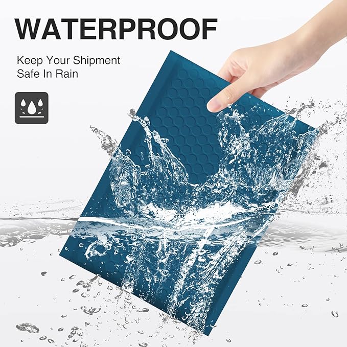 UCGOU Bubble Mailers 8.5x12 Inch Navy Blue 25 Pack Usable Size 8.5x11 Poly Padded Envelopes #2 Medium Mailing Opaque Packaging Postal Self Seal Waterproof Boutique Shipping Bags for Clothes Makeup