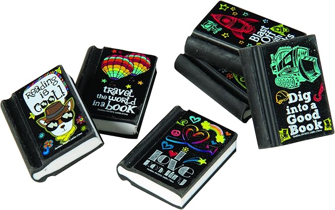 Raymond Geddes Reading Rocks! Pencil Erasers (Pack of 48)