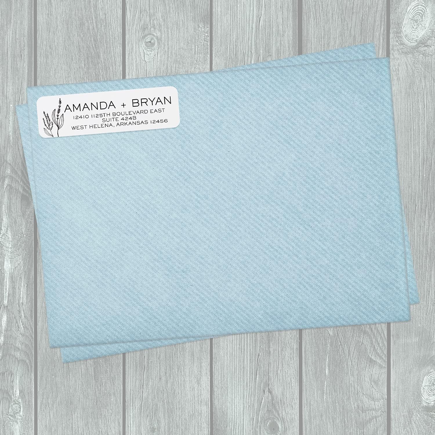 Simple Modern Flower Rolled Address Labels/Roll of 500 Floral Illustration Personalized Address Labels/Designer Return Address Stickers in Elegant Plastic Dispenser