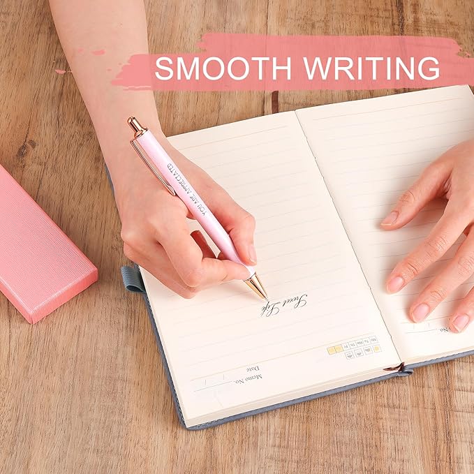 Appreciation Ballpoint Pen Set, Black Ink 1.0mm Fancy Inspirational Pens Gifts Motivational Thank You Gifts for Women Employee Coworker Teacher School Office Office