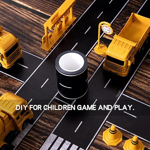 Roadway Tape - Black Residue Free Road Car Track Tape for Kids Birthday Party Racing Party Decoration - 2.4 Inch Wide 40 FT Long, 2Pack