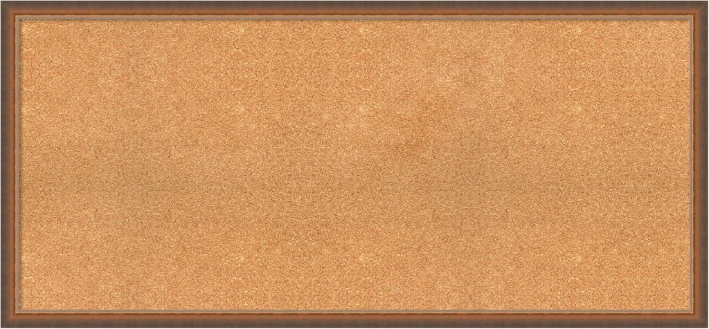 Amanti Art Natural Cork Board for Wall, 24x52 Vision Board with Bronze Frame, Oversize Corkboard Office Decor for Home Organization, Modern Corkboard Pinboard to Display Items for Home Organization