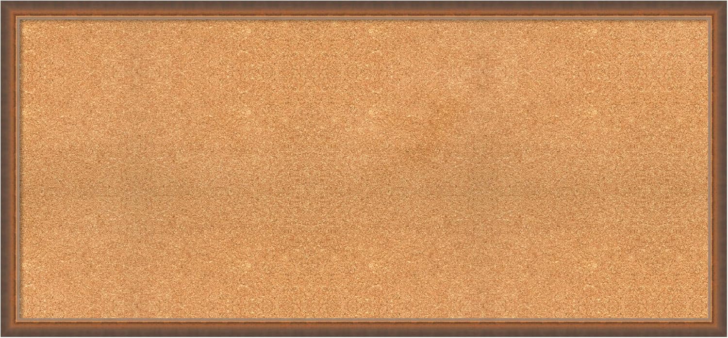 Amanti Art Natural Cork Board for Wall, 24x52 Vision Board with Bronze Frame, Oversize Corkboard Office Decor for Home Organization, Modern Corkboard Pinboard to Display Items for Home Organization