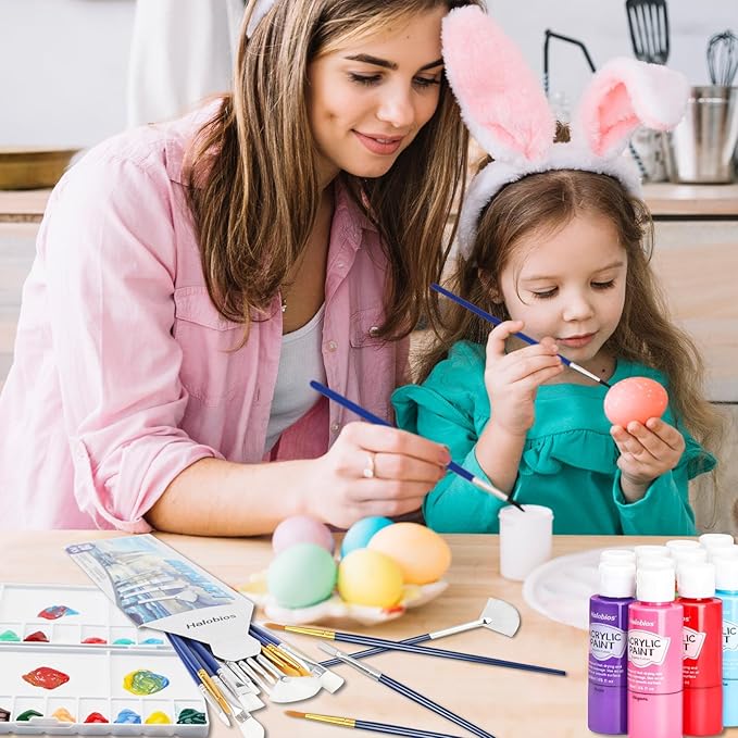 Paint Brushes Set, 20PCS Painting Brushes Different Types of Brushes for Acylic Paint, Watercolor, Oil, Paint Brushes Bulk for Nail, Face Art, Craft, Rock Painting and School Project