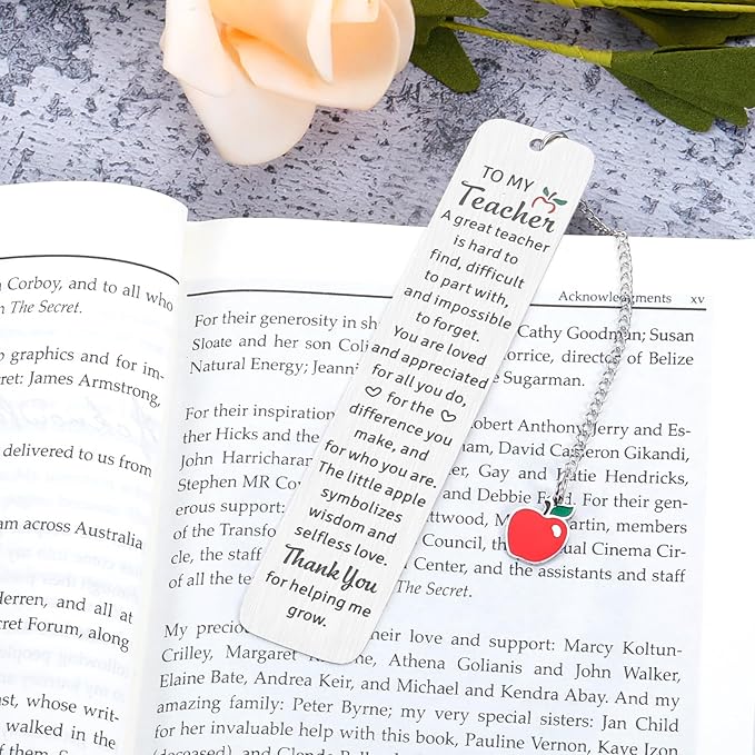 Thank You Gifts for Teacher Gifts Bookmark for Teacher Women Men Christmas Valentines Day Graduation Gifts for Teacher Birthday Retirement Gifts for Teacher Primary Kindergarten Middle School Teacher