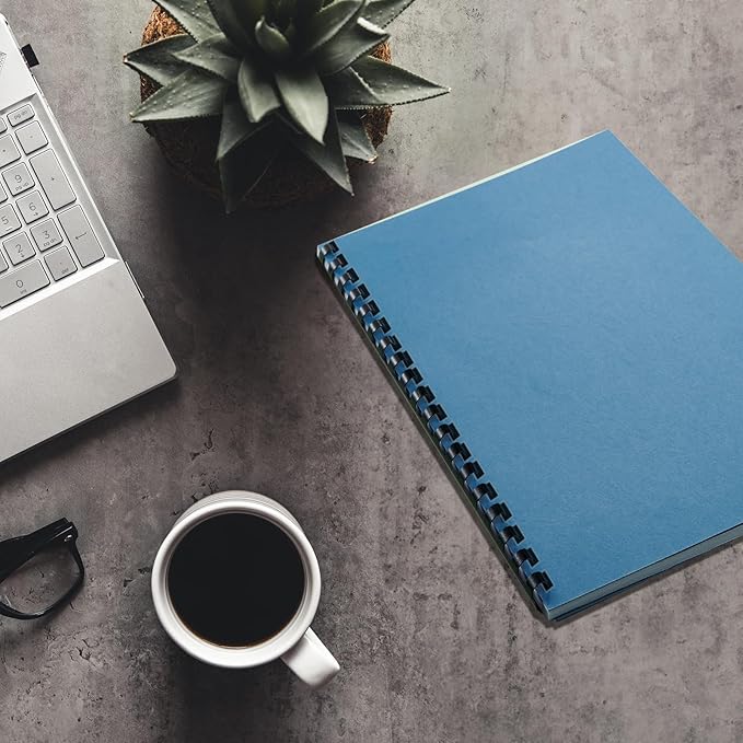 TOTiyea 100 Pack 19 Ring Binding Combs, Multi Sizes, 3/8 Inch, 1/2 Inch, 5/8 Inch, 3/4 Inch, 1 Inch, Letter Size, Black Binding Comb Spines Set