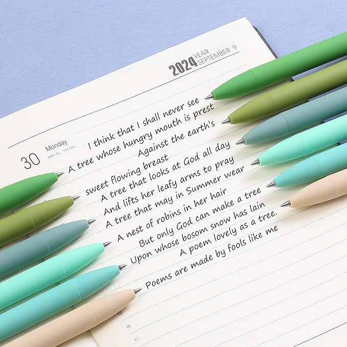 Mr. Pen- Retractable Gel Pens, 12 Pack, Black Ink, Green Ombre Color Barrel Gel Pens, Gel Pens Fine Point 0.5mm, Retractable Pens, Cute Pens, Gel Ink Pens, Aesthetic Pens for Journaling Fine Tip Pens