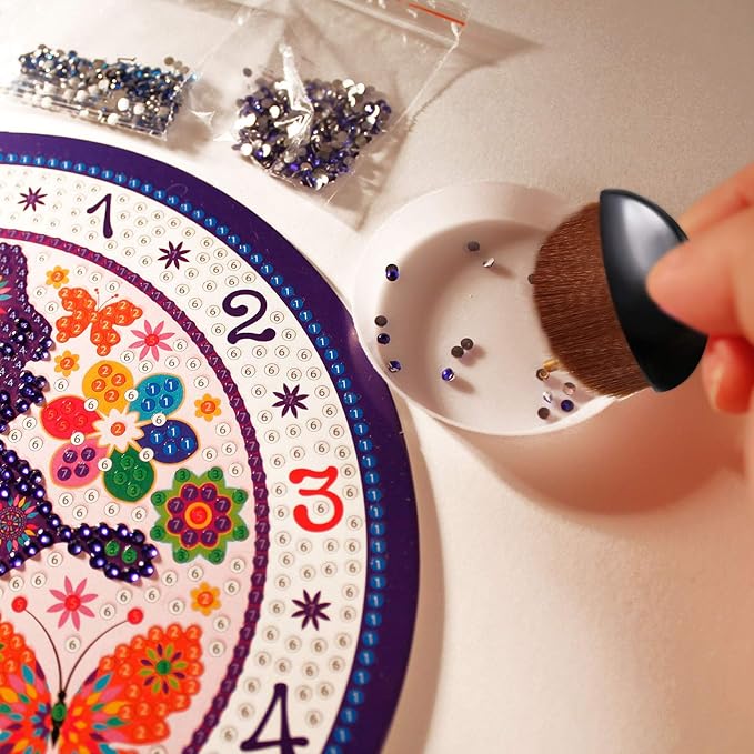 Boao 4 Pieces Brush Applicator Diamond Painting Brush Accessories Tools, Artist Drawing Flat Paintbrush for DIY Gesso, Varnishes, Oil Paint, Acrylic Painting, Watercolor(Black and Brown)