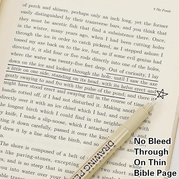 Muchcute Extra Fine Point Writing Pens:6 Black 0.25mm Ultra Thin Micron Pen 01 No Bleed Bible Journaling Study Supplies Annotation Smooth Waterproof Micro Line Tip Fineliner Gel Felt Ink Markers Stuff