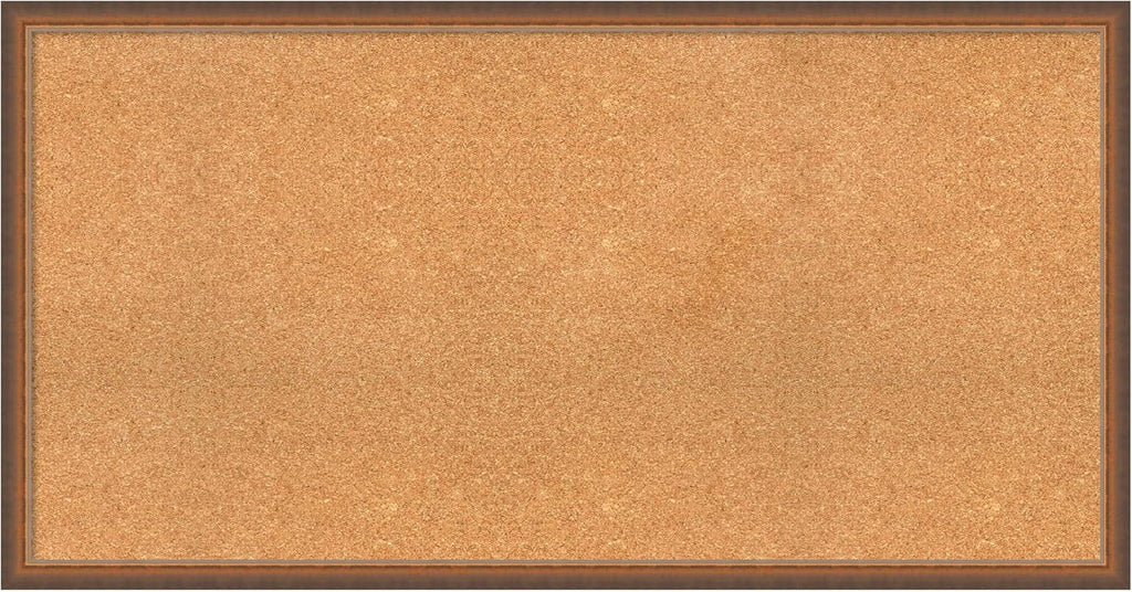 Amanti Art Natural Cork Board for Wall, 26x50 Vision Board with Bronze Frame, Oversize Corkboard Office Decor for Home Organization, Modern Corkboard Pinboard to Display Items for Home Organization