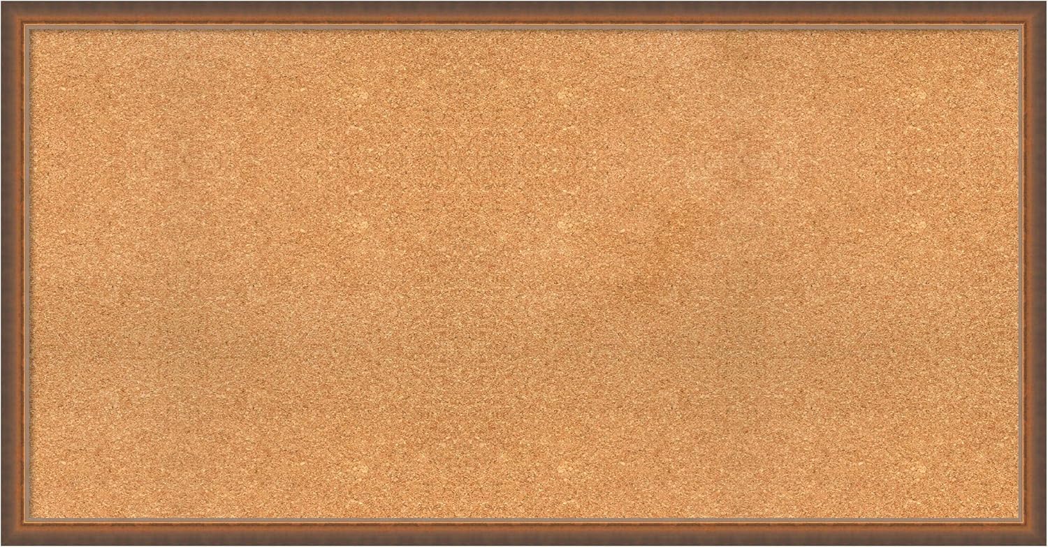 Amanti Art Natural Cork Board for Wall, 26x50 Vision Board with Bronze Frame, Oversize Corkboard Office Decor for Home Organization, Modern Corkboard Pinboard to Display Items for Home Organization