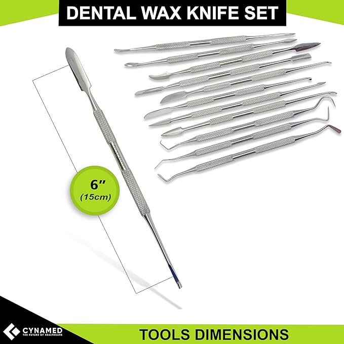 CYNAMED Stainless Steel Spatula Wax & Clay Sculpting Tool Carver Set (12PK)