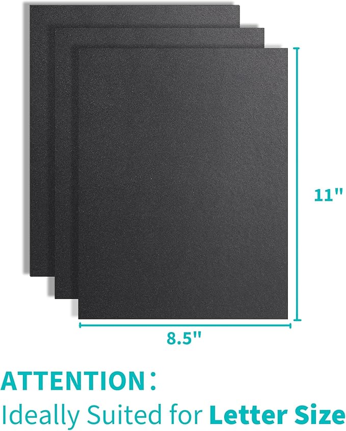 Binditek 200 Pack 16 Mil Sand-Textured Polycover, Midweight Binding Front and Back Covers, Lightly Textured Sand Finish, 8-1/2" x 11", Square Corners, Un-Punched, Black, Office Supplies