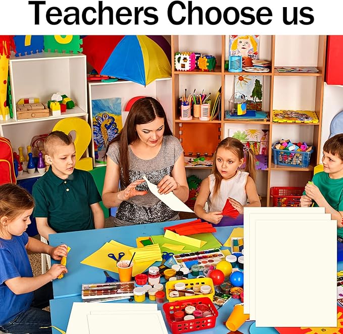 100 Sheets Cream Cardstock 8.5 x 11 Ivory Paper, Goefun Off White Card Stock Printer Paper for Cards Making, Office Printing, Certificate