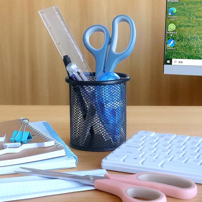 Scissors 8.5 Inch Multipurpose Scissors Bulk Set of 3, Durable and Sharp Scissors for Office Home School Sewing Fabric Craft Supplies, Soft Comfort-Grip Right/Left Hand