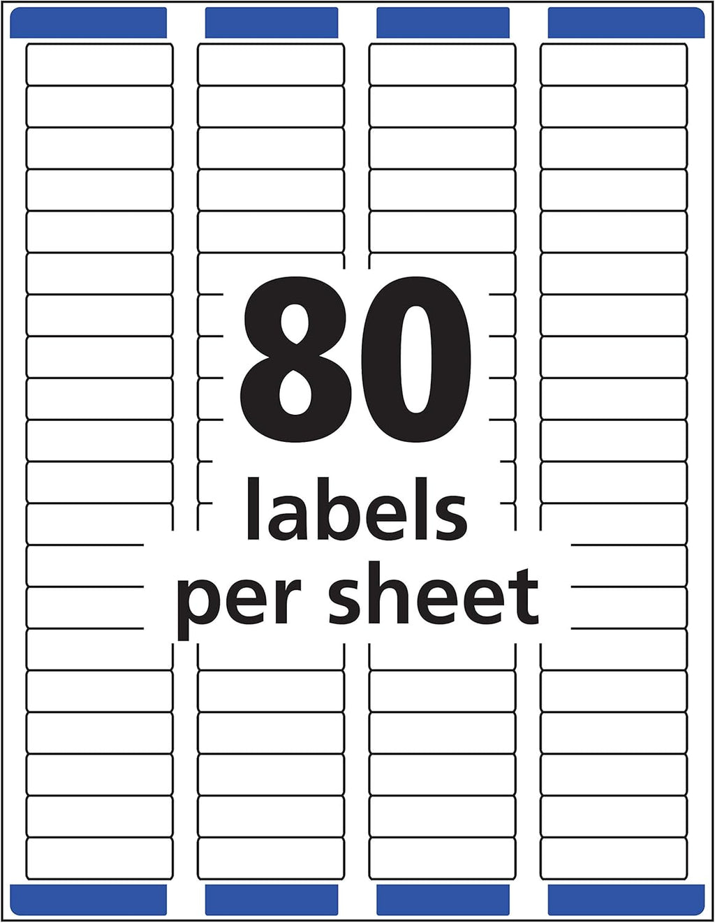 Avery Mailing Address Labels, Inkjet Printers, 10,000 Labels, 1/2 x 1-3/4, Permanent Adhesive, Easy Peel (5 Packs 8167)