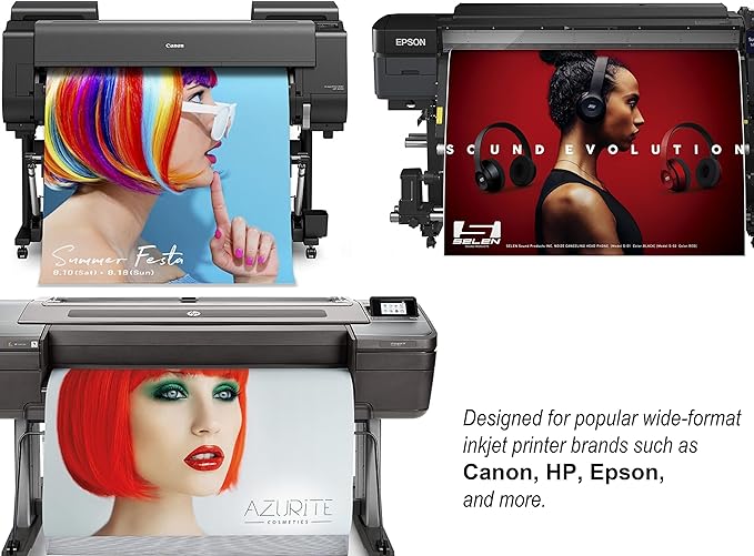 Premium Polyster Matte Canvas Roll, Quick Dry, Wide Format Inkjet Printer Compatible, Perfect for Fine Art, Photography, Giclée Printing, Archival Quality Prints. (24"x60' 290gsm Polyester)