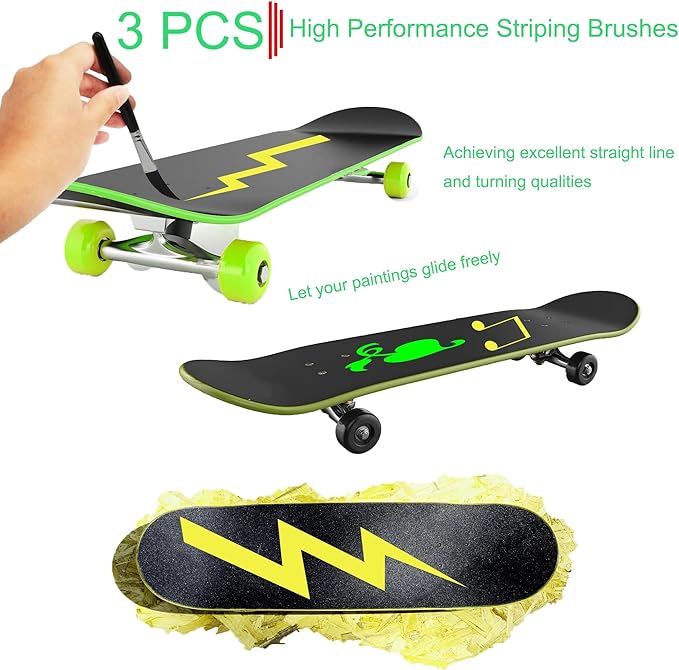 Pinstriping Brush 3 pcs High Performance Striping Brushes,Sdanart Long Liner Brush,Script Liner Brush,Sword Brush, Scroll Brushes, Professional Art Paintbrushes Paint Brushes