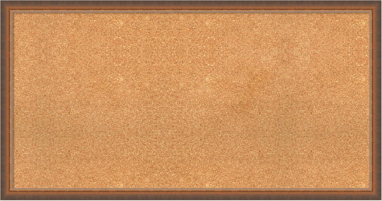 Amanti Art Natural Cork Board for Wall, 22x42 Vision Board with Bronze Frame, Large Corkboard Office Decor for Home Organization, Modern Corkboard Pinboard to Display Items for Home Organization in
