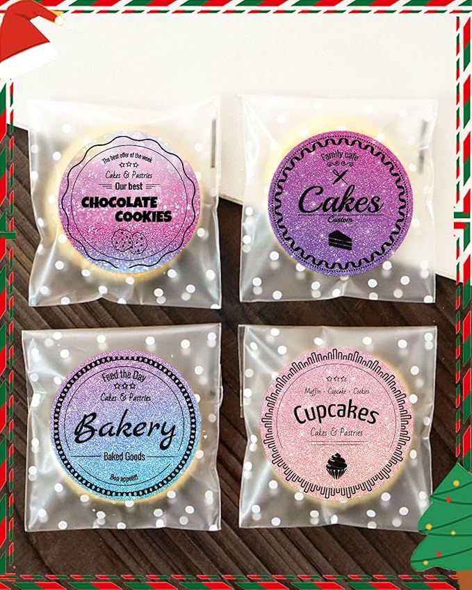 2 x 2 Round Thermal Labels, for M110/M120/M220/M221 Label Maker, 2 inch Circle Thermal Sticker Labels for Business and Home, 140 Labels for Printer,Starry Pink Purple