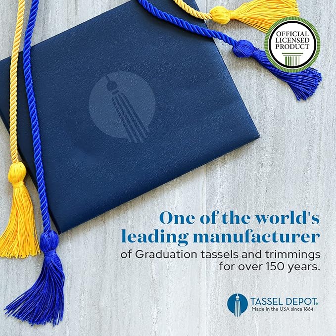 Tassel Depot Graduation Honor Cord - Navy/Gray/White - Every School Color Available - Made in USA