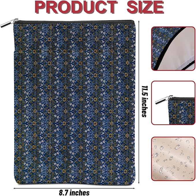 Vintage Flower Book Sleeve Book Lovers Gifts Autumn Style Waterproof Book Cover Book Accessories Book Covers for Paperbacks Book Pouch Book Protector with Front Pocket for Women Girls Readers Niece