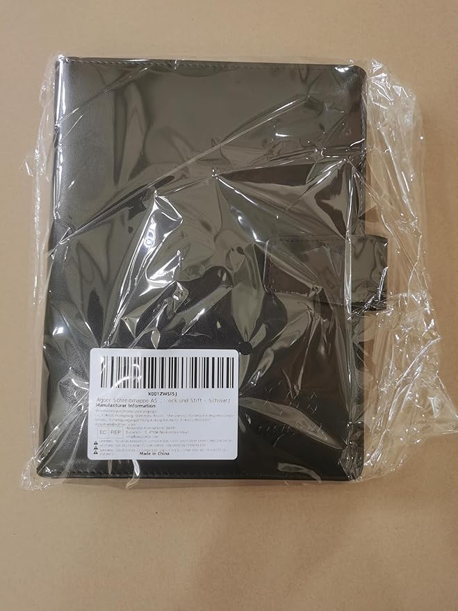 A5 Leather Portfolio Binder, Interview Legal Document Organizer with Magnetic Closure Cover with A5 Sized Papers,Sticky Tabs,Pen,Mini Document Organizer Folder for Men Women,Black