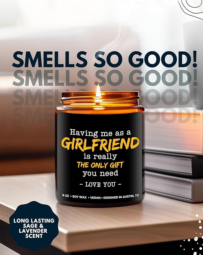 Funny Boyfriend Candle, Thoughtful Birthday Gifts for Boyfriend, Unique Sentimental Gift Ideas for Him from Girlfriend, Perfect Present for Birthday, Christmas, Special Occasions, Gift Ready