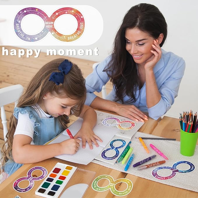 80 Pcs Anxiety Sensory Stickers with Inspirational Quotes Calm Textured Strips Relief Mental Health Stickers School Office Adhesive Sensory Tape Anti Stress Toys for Adults Teens (Novelty)