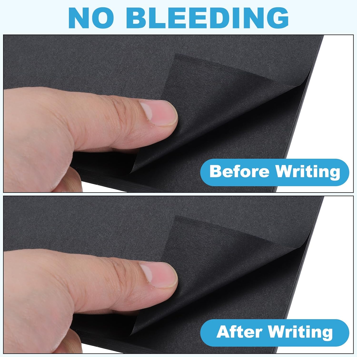 PATIKIL B5 Refill Paper, Unlined Blank Kraft Paper Refillable 9 Hole Filler Inserts Loose Leaf Paper for 9 Ring Binder, 80 Sheets/160 Pages, Black