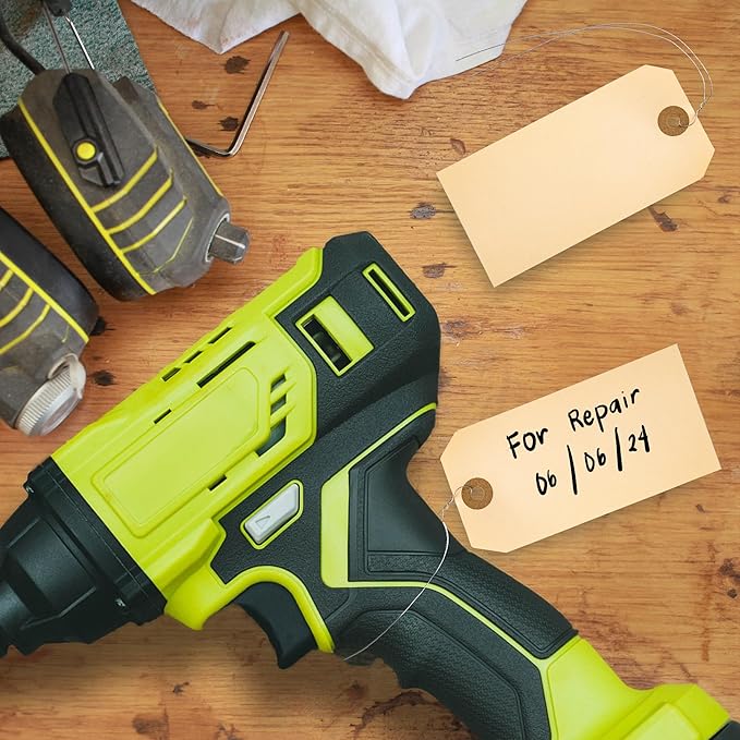 Perco Manila Shipping Tags #5 4 3/4" x 2 3/8" (12 x 6 cm) with Metal Wire Pack of 100