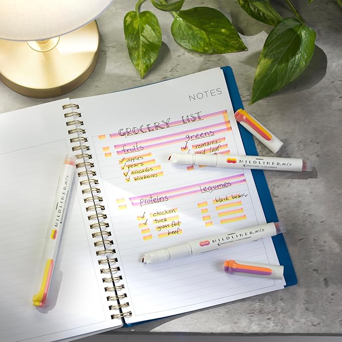 Zebra Pen Mildliner Mix Dual Color Highlighter Marker Set, Chisel Tip, Ideal for Bible Highlighting, No Bleed, Assorted Colors, 6-Pack (77706)