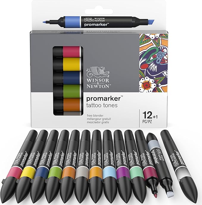 Winsor & Newton ProMarker Set, 12 Count, Tattoo Tones