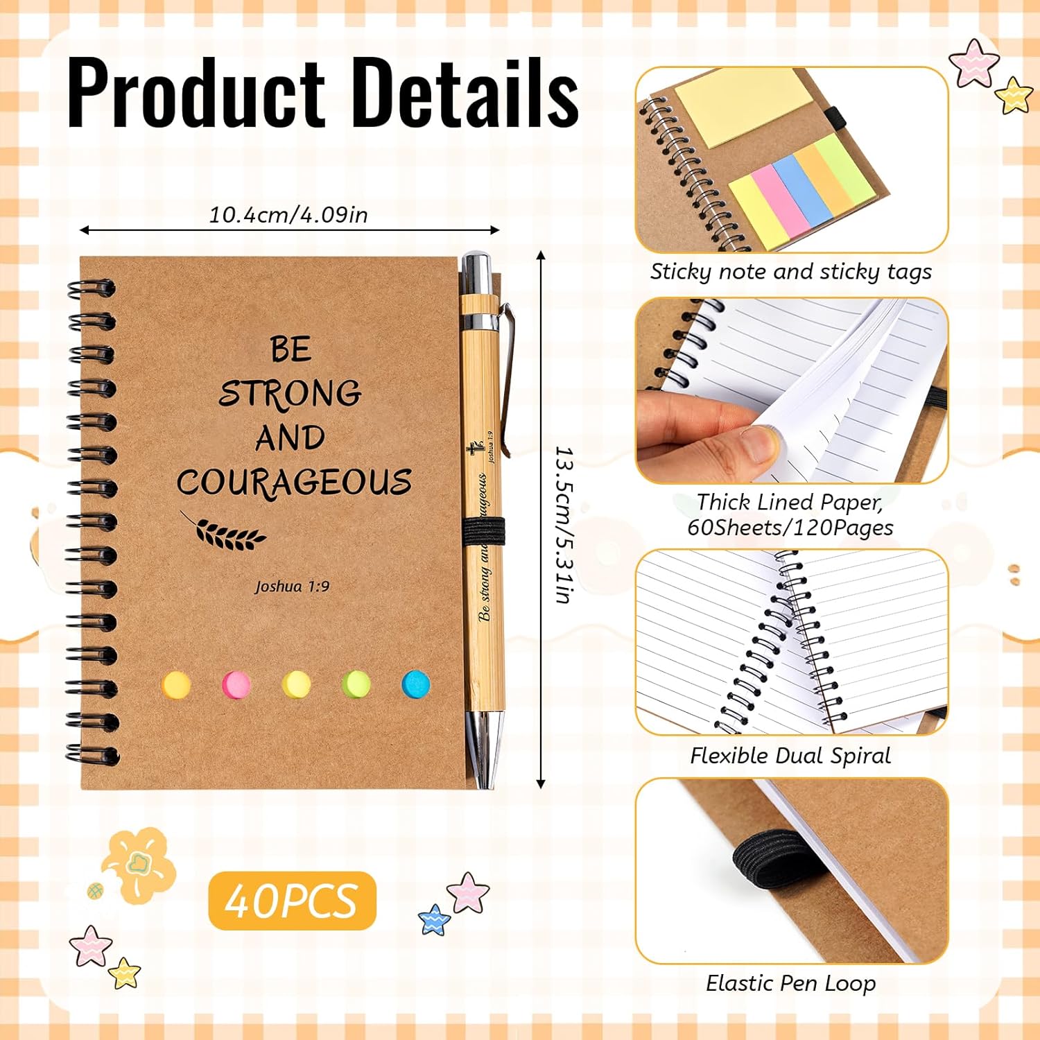 20 Sets Christian Gifts Bulk Prayer Journal Christian Spiral Notebooks with Bible Ballpoint Pens Religious Small Notepad Inspirational Church Gift for Women Men Sunday School Family Bible Study Groups