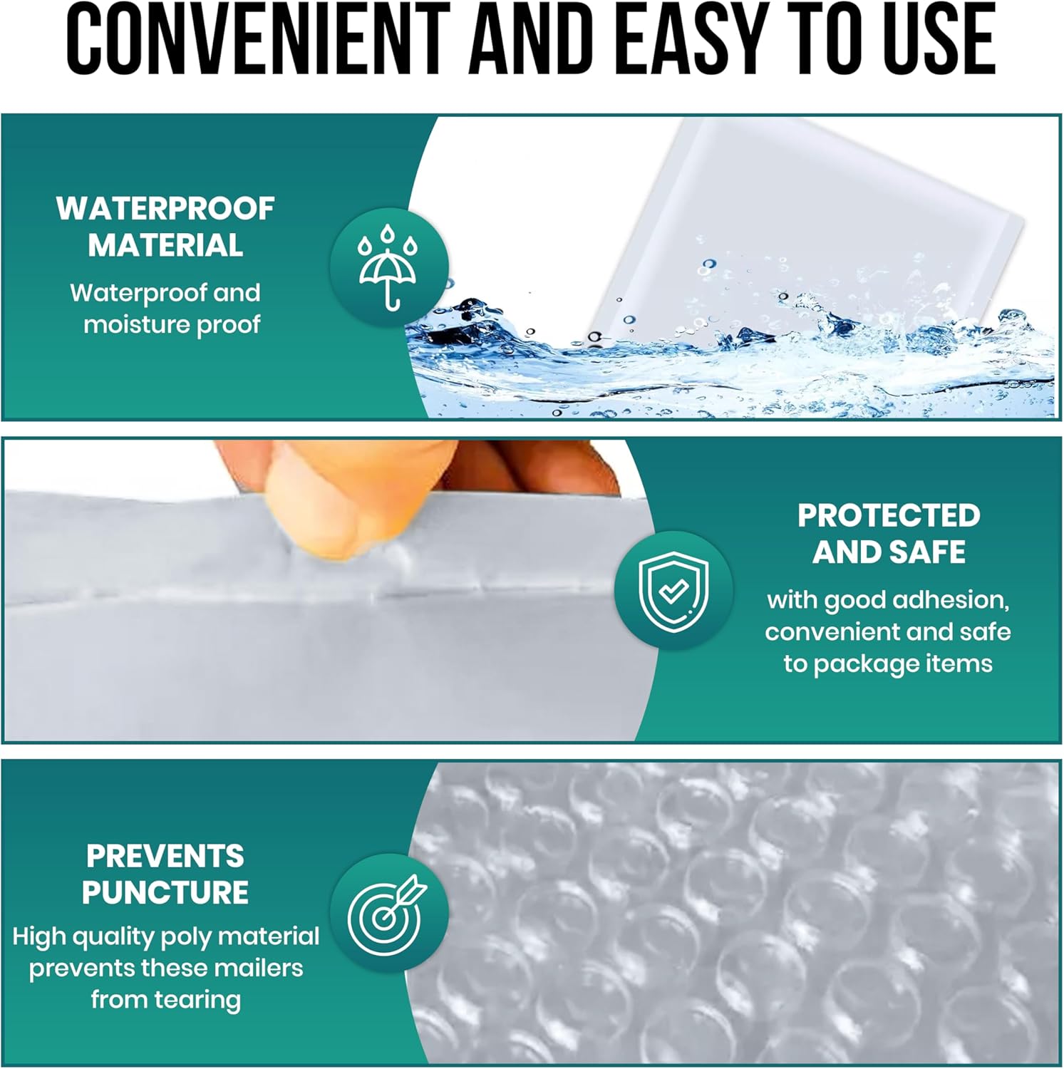 Levex - #6 12.5" x 19" [5 Pack] Poly Bubble Mailers, Padded Envelope Mailers, Packing Envelope & Mailing Bags for Shipping