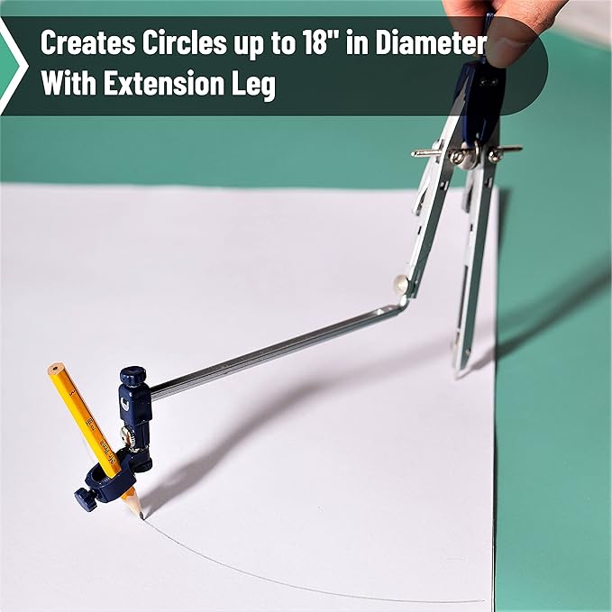 Mr. Pen- Professional Metal Compass with Wheel and Lock for Geometry, Compass Geometry Tool, Drawing Compass, Drafting Compass, Math Compass, Geometry Compass, Compass Drawing Tool, Compass Math