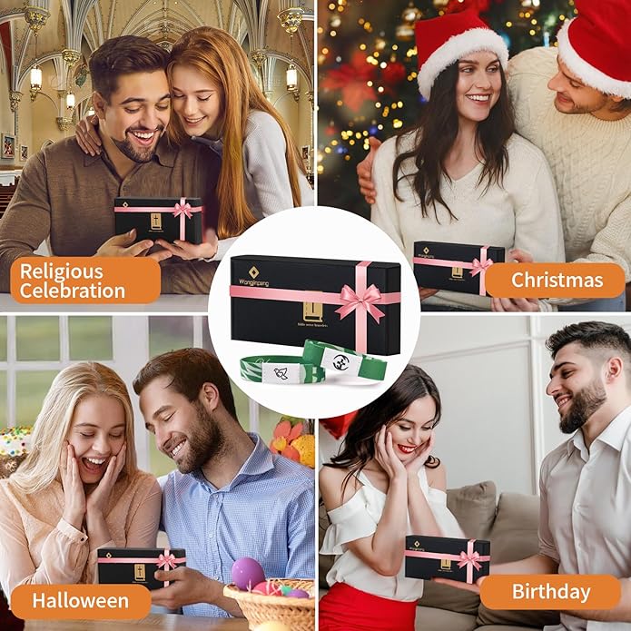 2 Pcs Bible Verse Bracelets，Daily Bible Verse Bracelet，Prayer Hope Bible Bracelets, Christian Gifts for Women , Graduation Gift，Inspirational Religious Gifts, Comes With A 35-inch Ribbon Bow