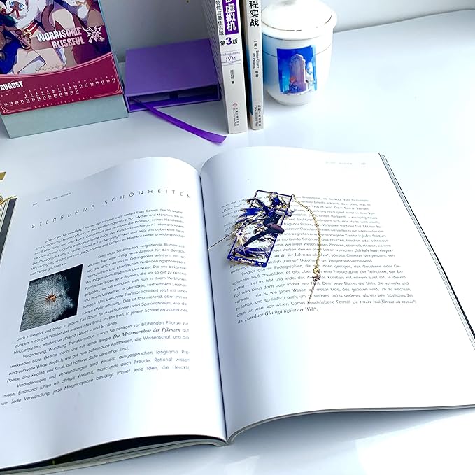 Genshin Impact Clorinde Metal Bookmark - Anime Figure Merch with 3D Display Box - Birthday Gifts for Fans Friends Gamer Book Lovers - Zllada