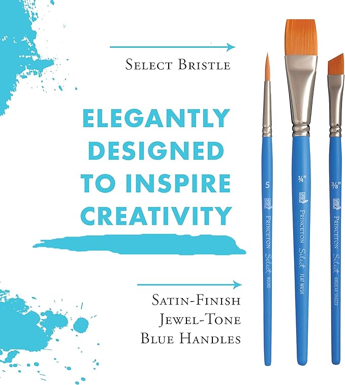 Princeton Select Artiste Paintbrush, 14-3 Brush Set, Blue